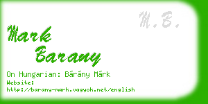 mark barany business card